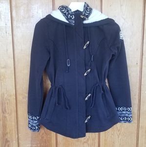 Hollister fleece-lined Sweatershirt Jacket, sz S